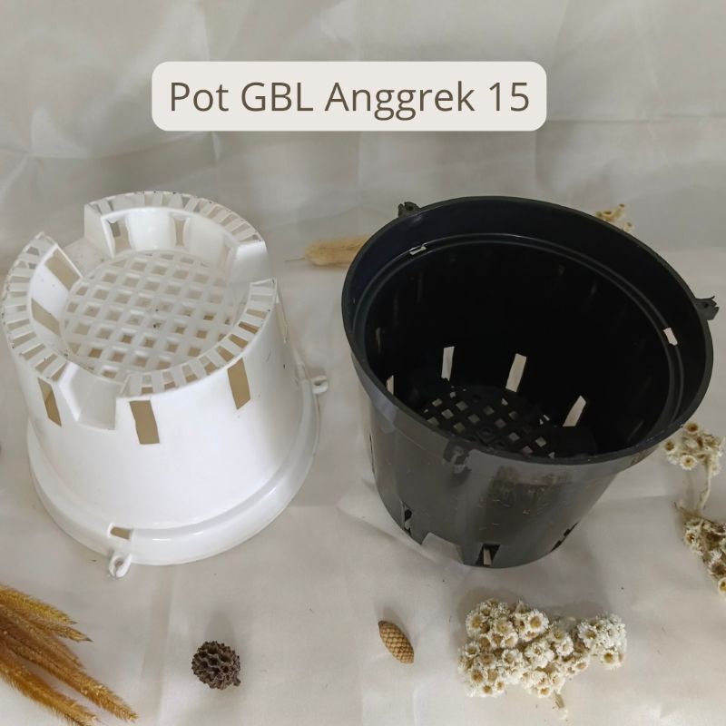 POT PLASTIK ANGGREK 15 PAKET HEMAT harga perlusin (12pcs) warna hitam dan putih