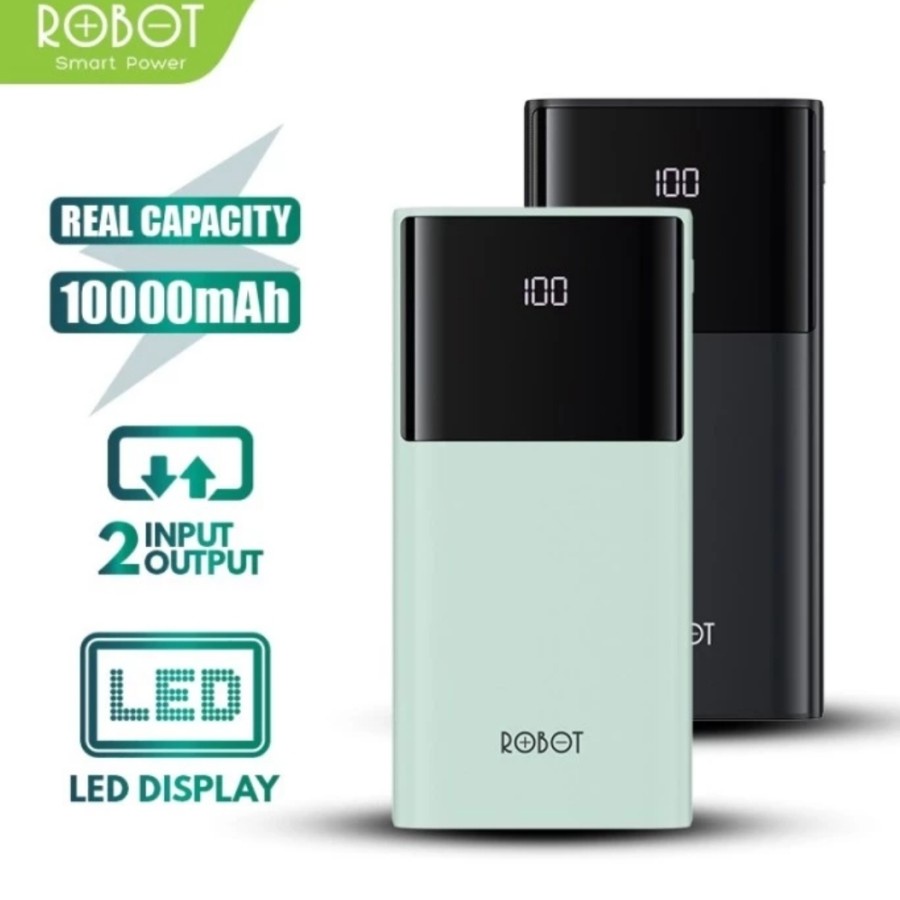 Powerbank 10000mAh Dual Input Type C &amp; Micro Fast 2.1A - ROBOT RT190s