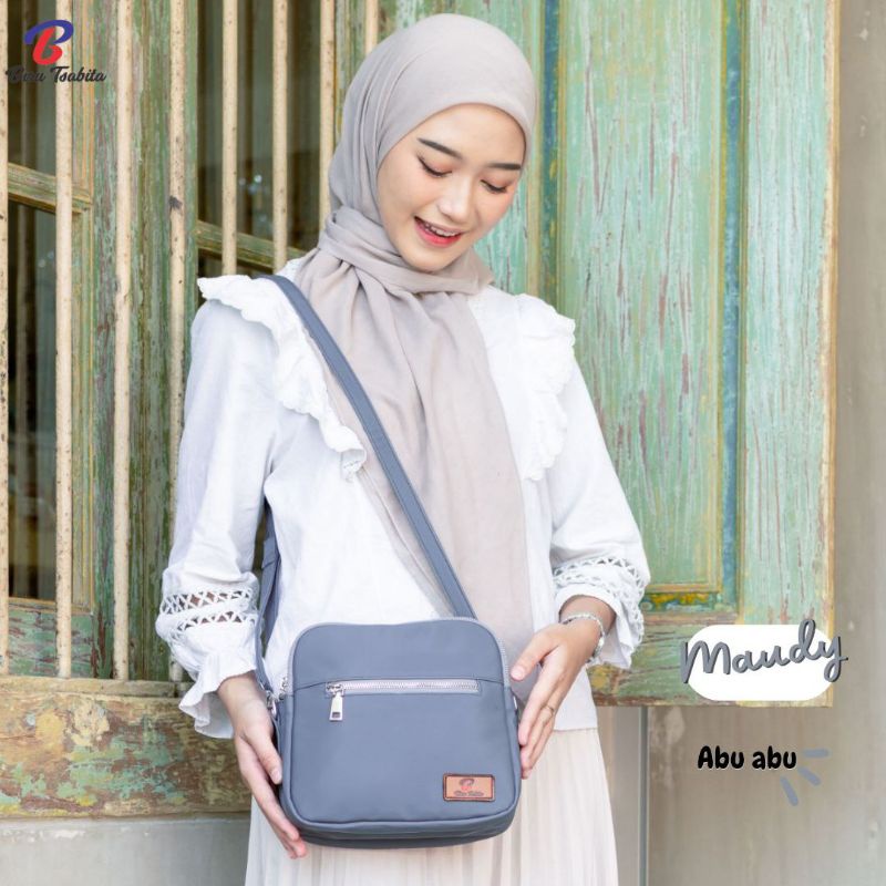 Biru Tsabita Maudy Tas Slempang Wanita 2 resleting Besar