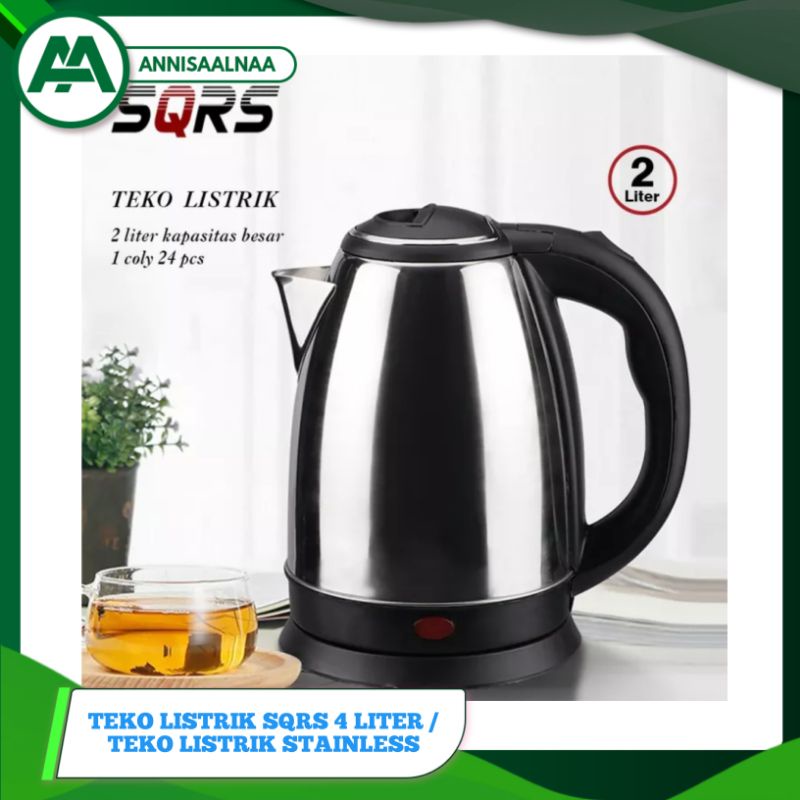 TEKO LISTRIK 2 LITER SQRS / Pemanas Air Panas /  Teko Electric  Cattle Ketel Besar Otomatis Ceret Pe