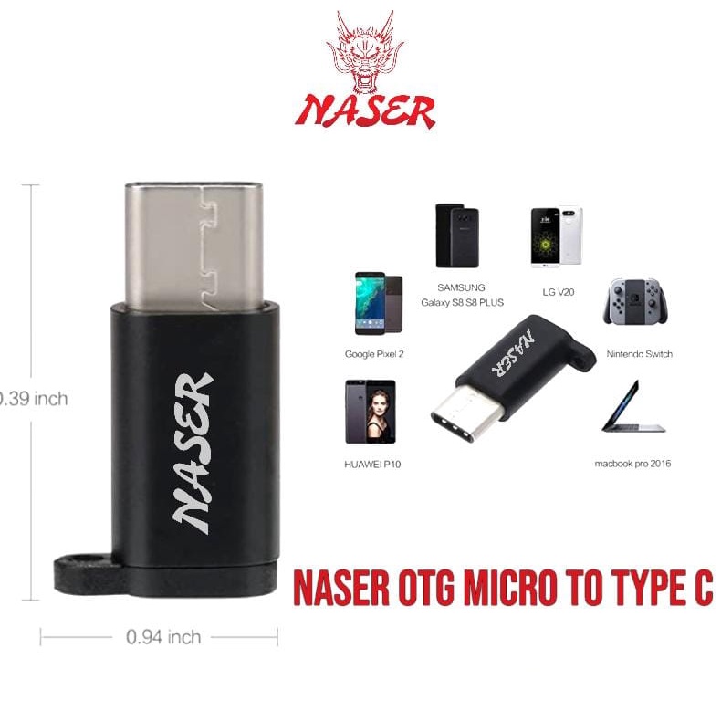 NASER OTG MICRO TO TYPE C NRO-01 / ADAPTER CONVERTER MICRO USB TO TYPE C NRO-01 /PRODUK ORIGINAL