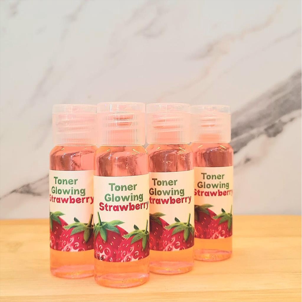 ORGANIC MINI TONER GLOWING STRAWBERRY 20ML TONER PENCERAH KULIT