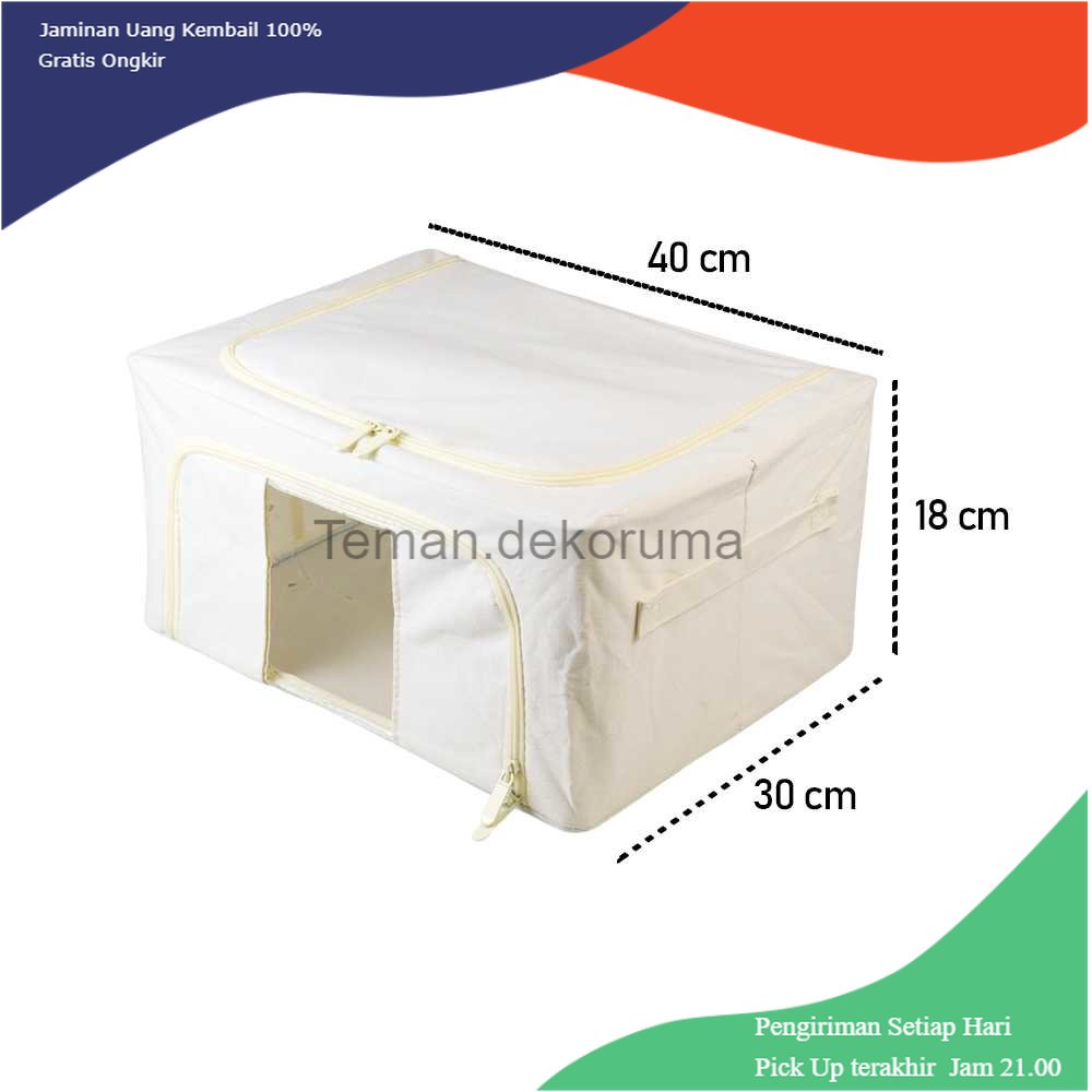 TD- TMP Joybos Kotak Pakaian Lipat Organizer Box Foldable 24L with Window - JB-24L