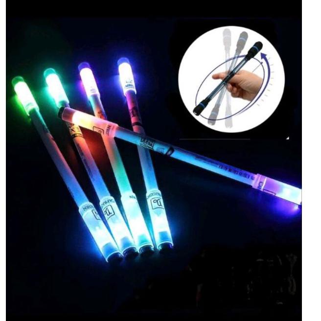

H33 spinning pen /pulpen putar LED tinta hitam 1 pcs PRODUK TREND ブ