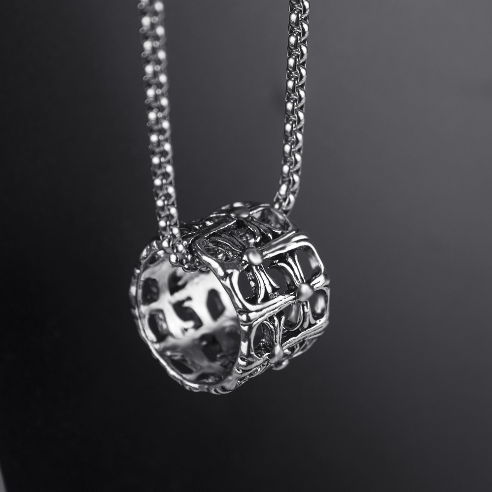 Kalung Dengan Liontin Cincin | Sendok Garpu Bahan Stainless Steel | Bahan Titanium Steel | Kalung Rantai Dengan Liontin Untuk Pria / Wanita