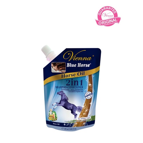 VIENNA BLUE HORSE SHAMPO 150ML SACHET - SHAMPO VIENNA SACHET 150ML - HERBAL GROWTH