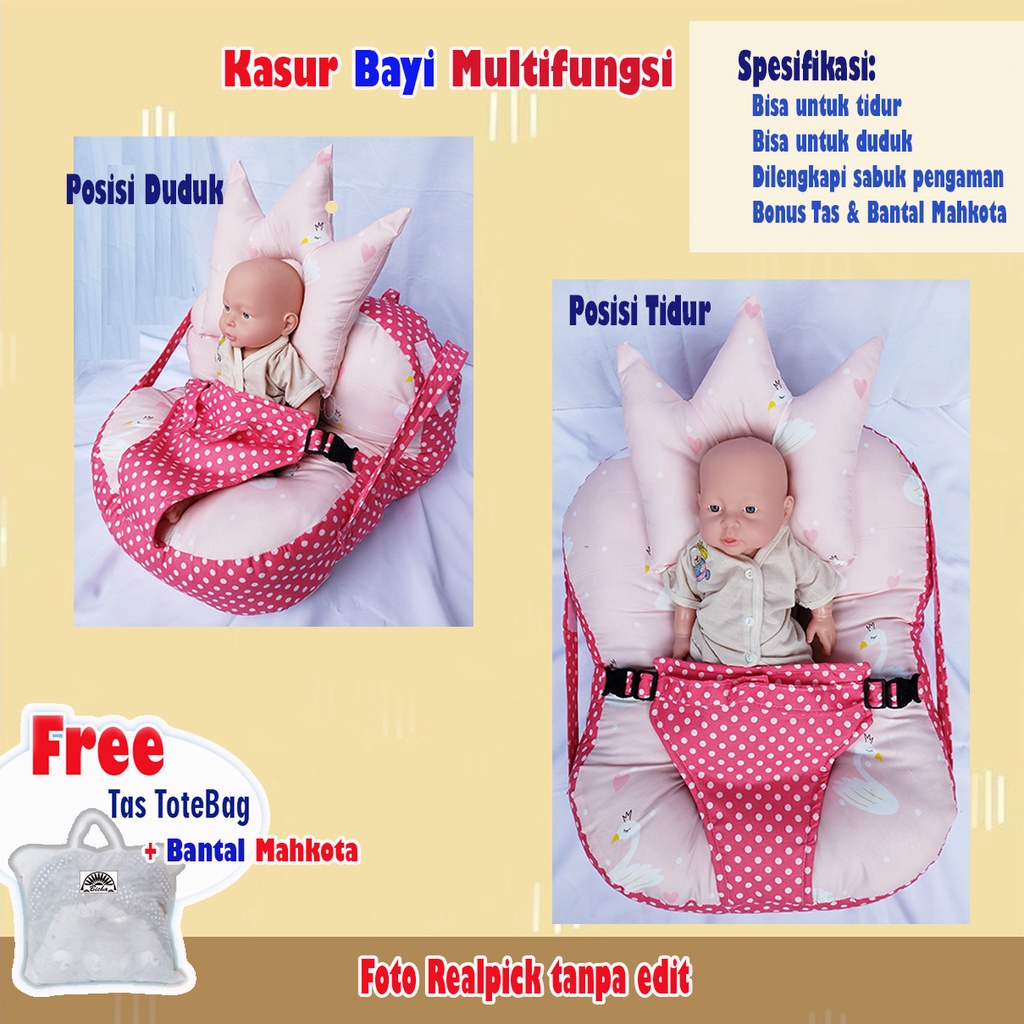 Sofa Bayi Jumbo Bisa Untuk Belajar Duduk Kasur Bayi Sabuk Pengaman Free Tas Dan Bantal Jumbo