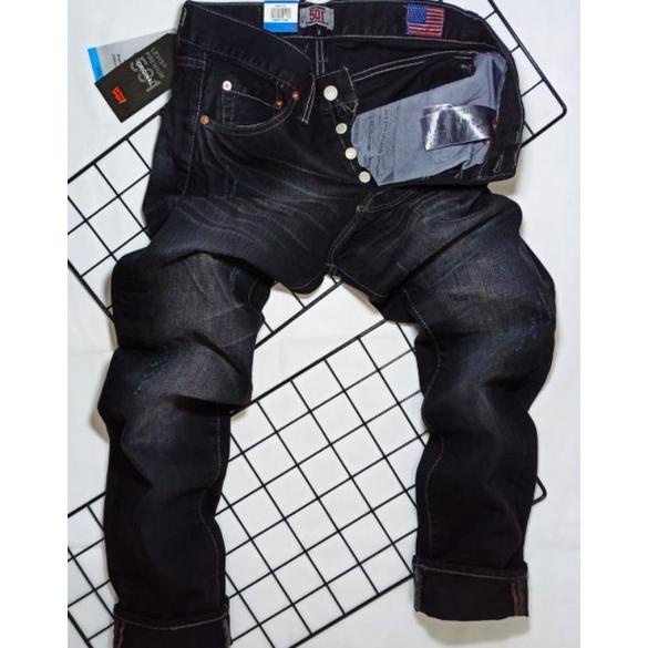 LEVIS 501 JEANS PRIA TERBARU ORIGINAL BLACK WASHING MADE IN USA (COD) BAYAR DI TEMPAT