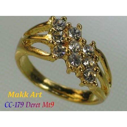 cincin Cor imitasi  CC-179A/S ,cincin DERET MATA 9 kuning dan suasa lusinan