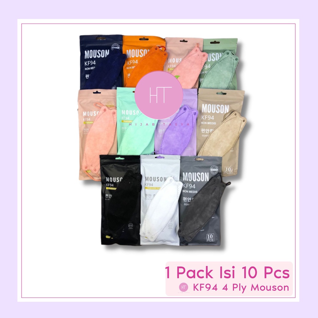 Masker KF94 4 Ply Mouson Warna Warni 1 Pack Isi 10 Pcs