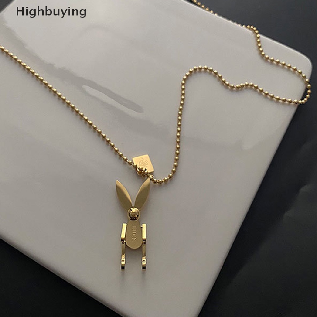 Hbid Trendy Rabbit Pendant Kalung Baja Titanium Gothic Lovers Pendant Keberuntungan Kelinci Perhiasan Untuk Wanita Aksesoris Fashion Glory