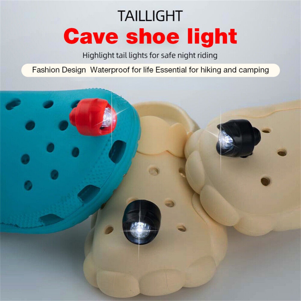 3mode Mode Pencahayaan Lampu Depan Sepatu Untuk Crocs Hole Shoe Lamp Outdoor Night Running Walking Lighting IPX5 Tahan Air Crocs Headlights Shoe Charms Decor Untuk Croc Clog Sandals Shoes