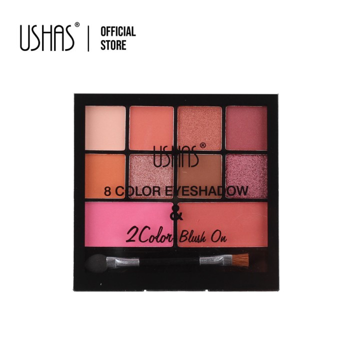 USHAS EYESHADOW 8COLOR+2 BLUSH ON - EYESHADOW PALLETE USHAS - 01