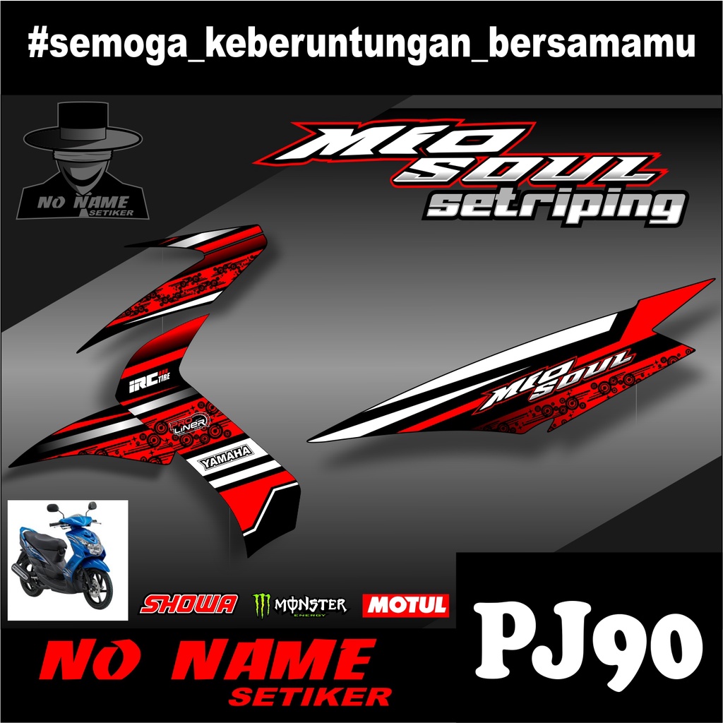 Sticker Striping Mio Soul (pj90) Stiker Setriping Semi Full-Variasi Motor Keren