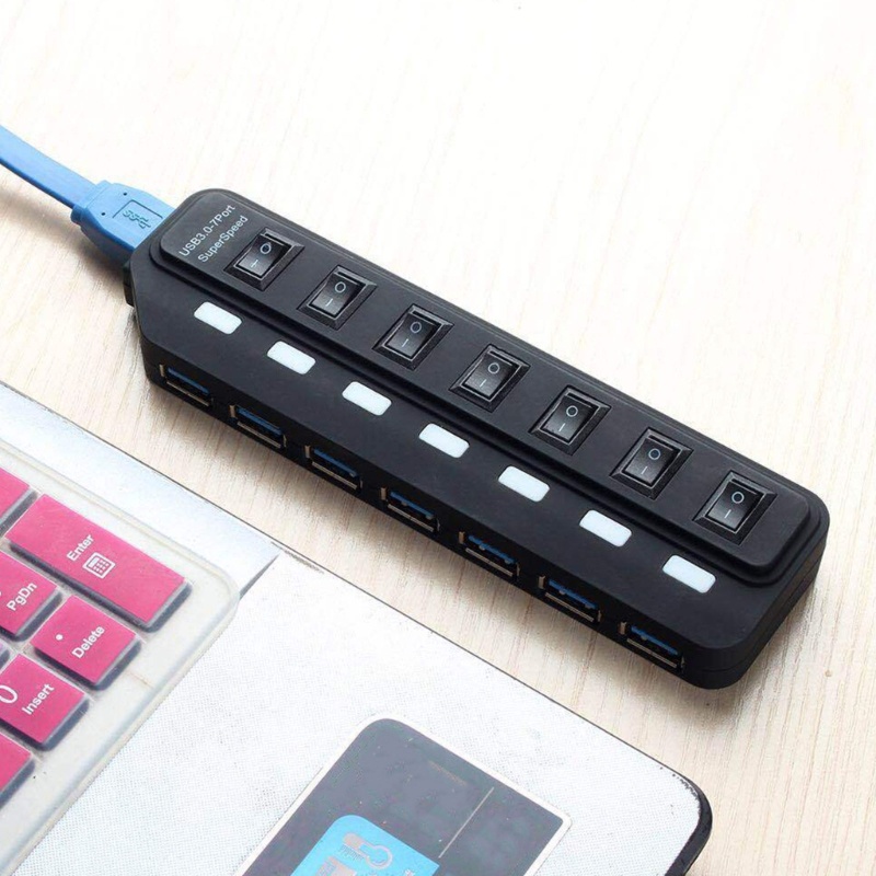 Zzz 7-port USB3.0 Hub Dengan Saklar On Off USB Splitter Adaptor Expander Multi port