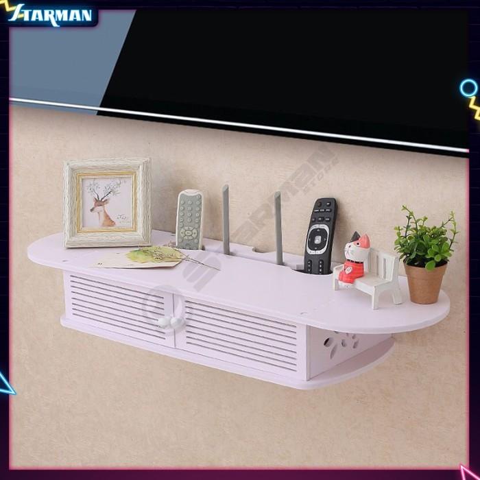 Rak Dinding Bawah TV Gantung Tempat Modem Router Wifi Remote