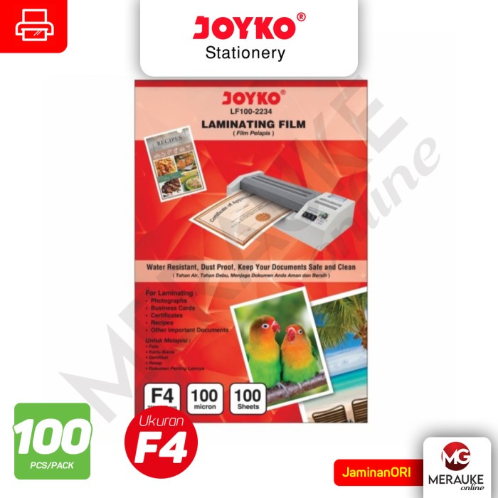 

[[JNT COD]] JOYKO Plastik Laminating LF100-2234 ukuran F4 100 Lembar