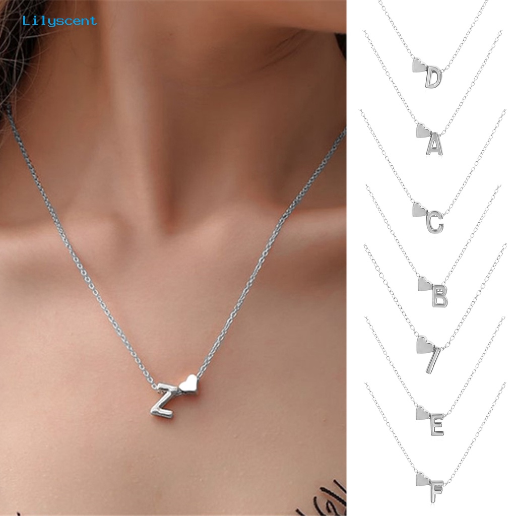 [LS] Kalung Pasangan Bentuk Huruf Liontin Pria Unisex Bahan Alloy Stainless Untuk Hadiah