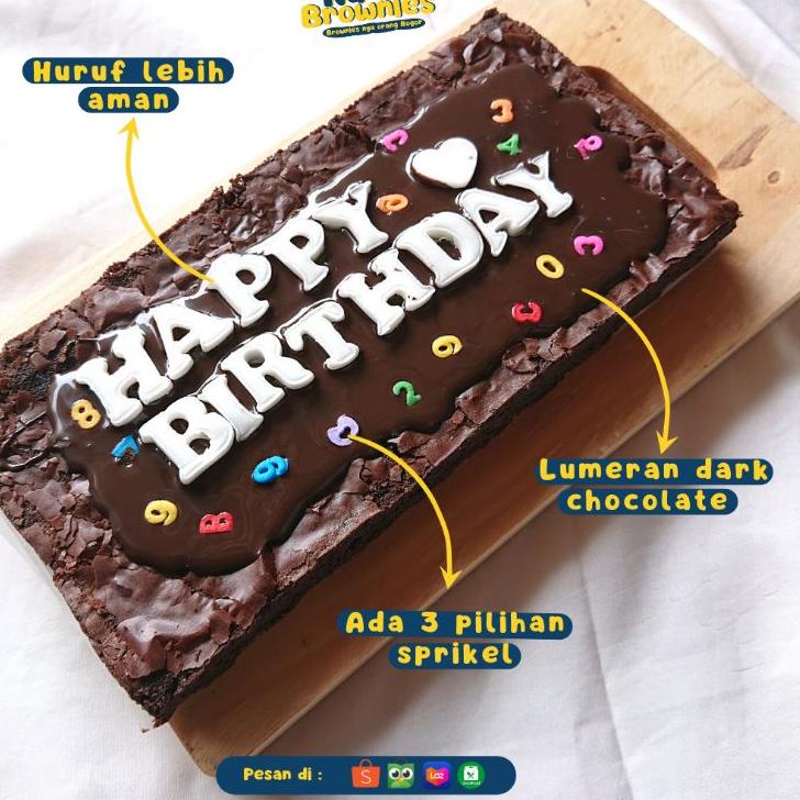 

❄ KUE BROWNIES GLAM BISA REQUEST HURUF ➸
