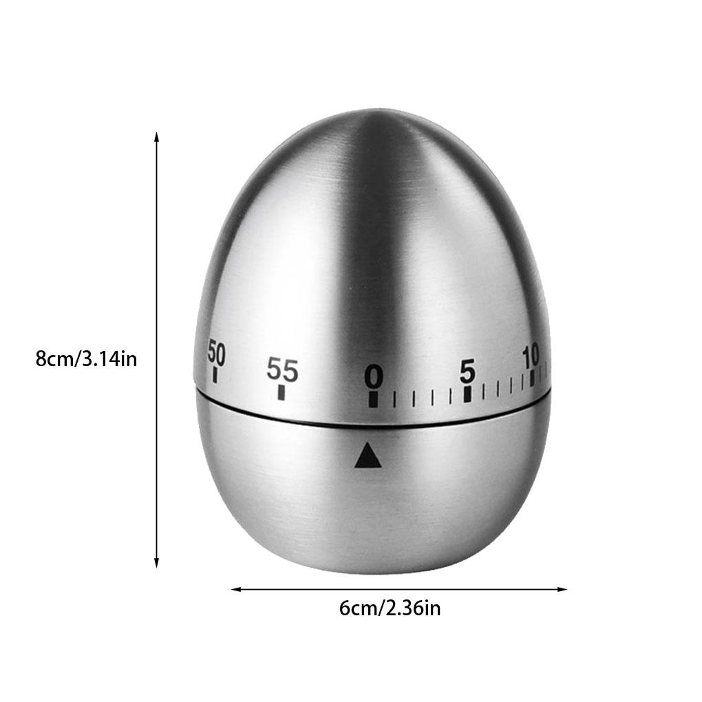 Timer Dapur Stainless Alat Pengatur Waktu Telur Manual Metal 60menit Jam Alarm Rumah Masak Baking Shower Game Olahraga