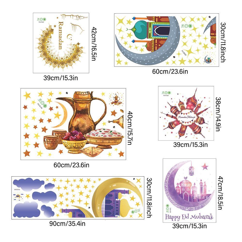 Populer Ramadhan Stiker Dinding Ornamen Perlengkapan Festival Dekorasi Rumah Bulan Bintang Castle
