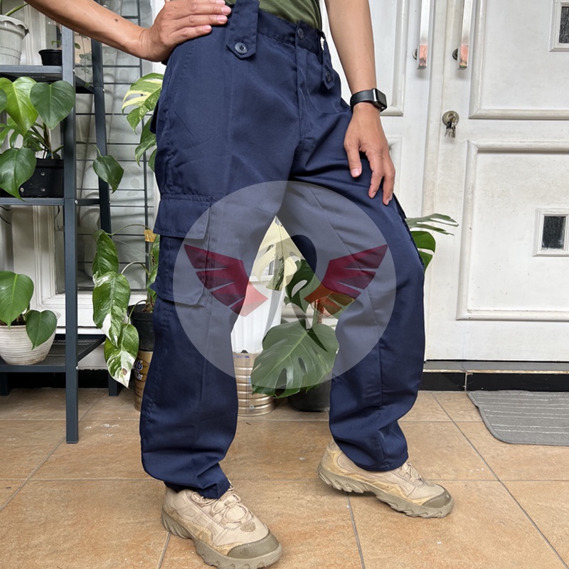 Celana Panjang Pria Biru Dongker / Navy Tactical Blakhawk cowok Kargo gunung PdL Brimob TNI Polisi