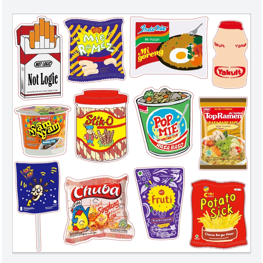 

Stiker Pack Jajanan Old Cemilan Jadul Sticker Kawai Anti Air