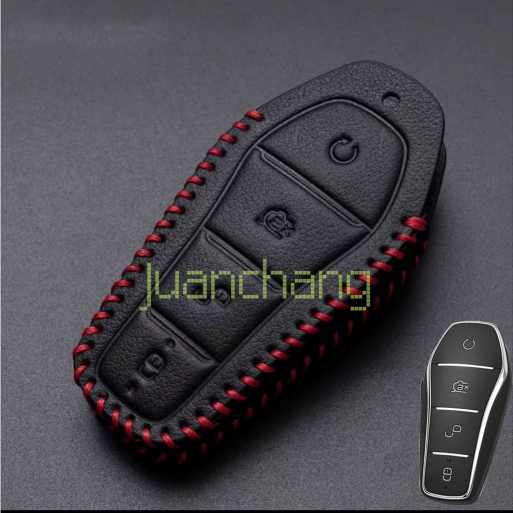 Kulit Sarung Kunci Mobil Remote Key Case Cover Shell Holder Key Fob Keychain Untuk Aksesoris BYD Atto3 2022