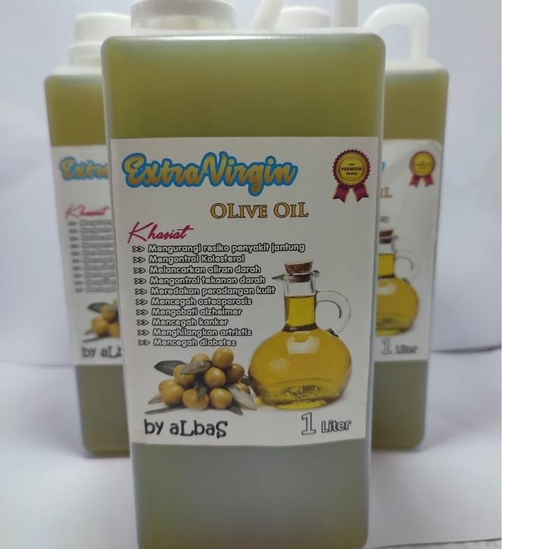 

Ω minyak zaitun extra virgin olive oil kemasan 1 liter original by aLBaS ۝