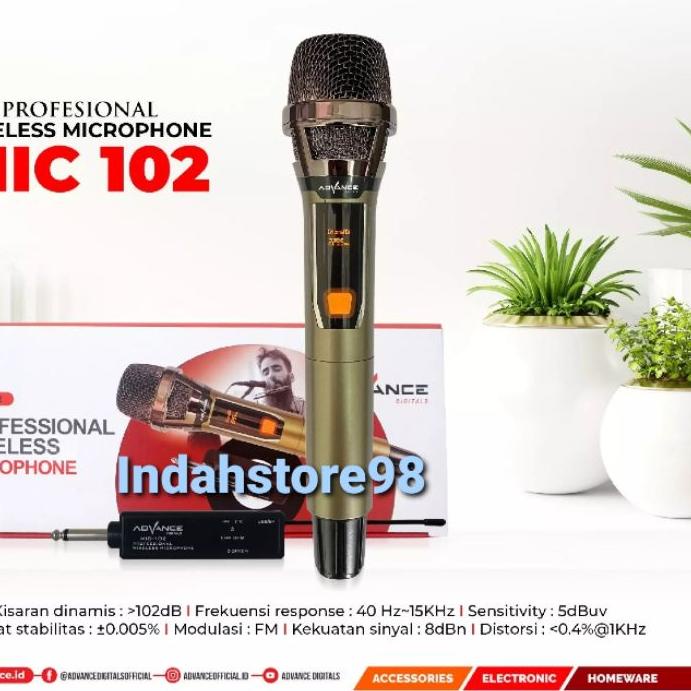 ➦ Mic Bluetooth Karaoke Advance 102 / 103 Mic Wireless Bisa Semua Speaker ➩