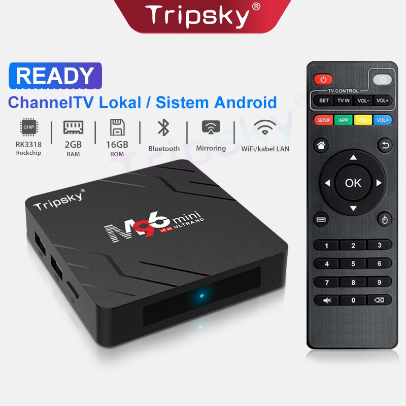 Tripsky Android Tv Box M96mini Ram 2gb Rom 16gb STB  Bluetooth 5G WiFi Android 10.0 4K RK3318 Smart 