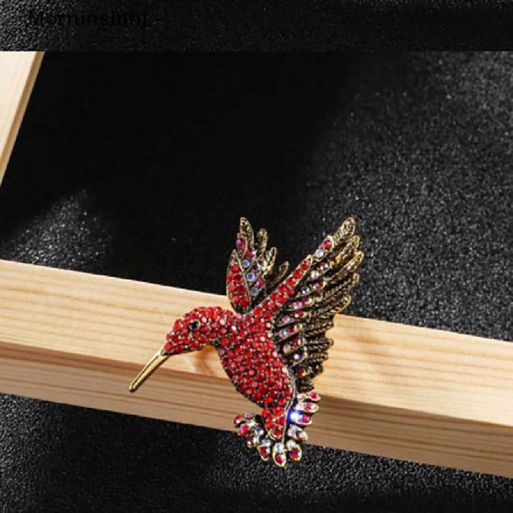 Mornin Bros Hummingbird Berlian Imitasi Untuk Wanita Perhiasan Gaya Burung Lucu Brooch Pin id