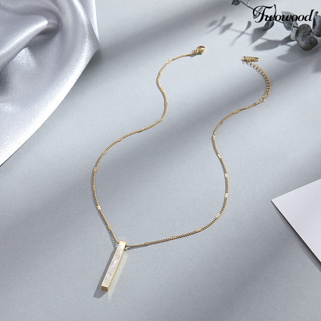 Twowood Wanita Kalung Emas Rantai Ramping Minimalis Elegan Panjang Liontin Wanita Klavikula Kalung Fashion Perhiasan