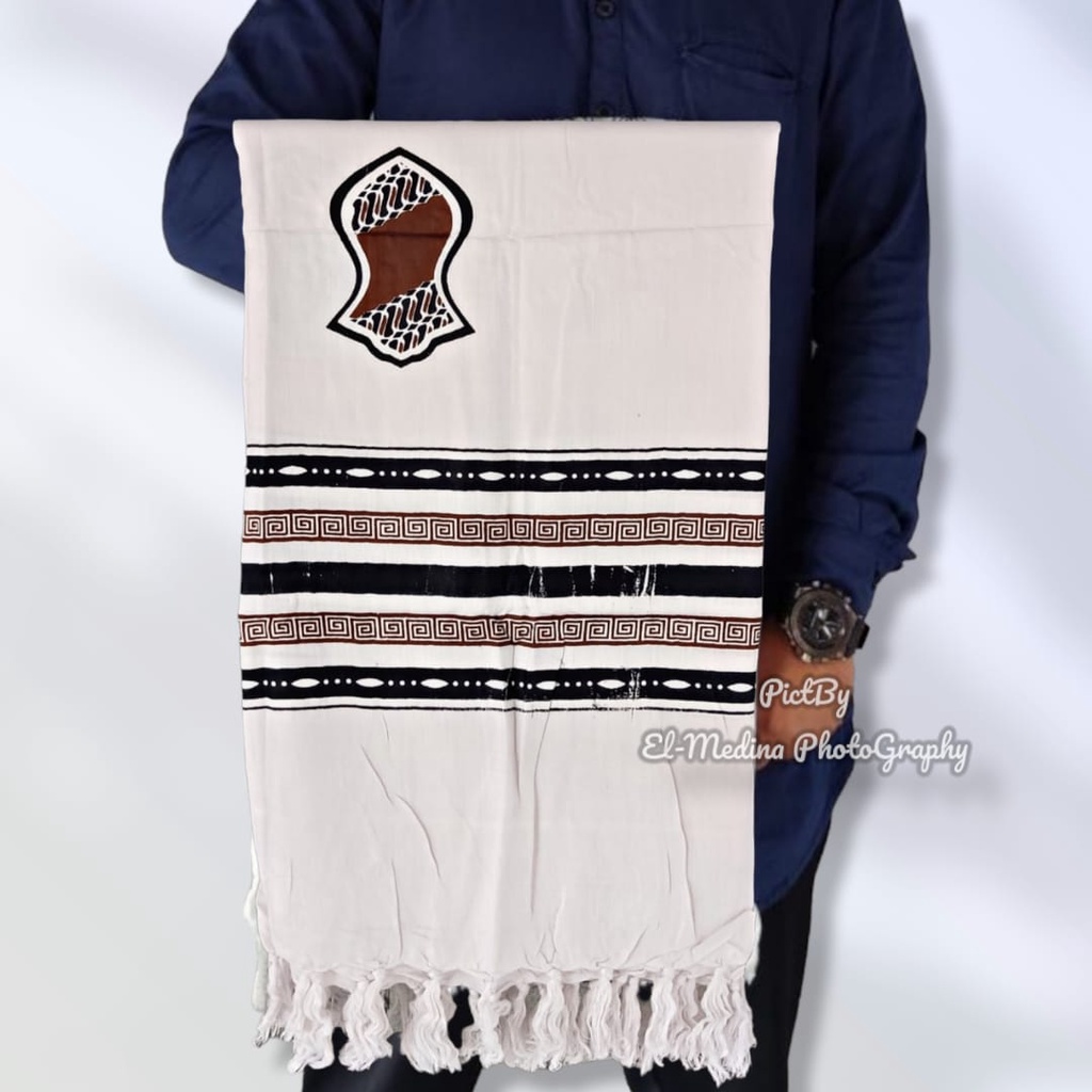 Sorban Rida Solo Panjang Jumbo Putih Motif Batik Kasmiri Printing Grade A Sorban Putih Sorban Haji Sorban Imamah Sorban Arab Sorban India Pashmina Panjang Jummbo Serban Habib Serban Arida