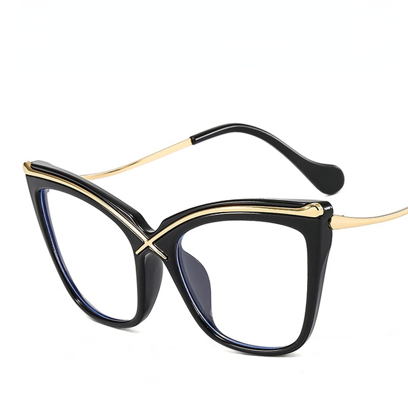 Tr90 Kacamata Cat Eye Anti Radiasi Untuk Wanita Pria Kacamata Aesthetic Lensa Yang Dapat Diganti Frame Kacamata Retro Eropa