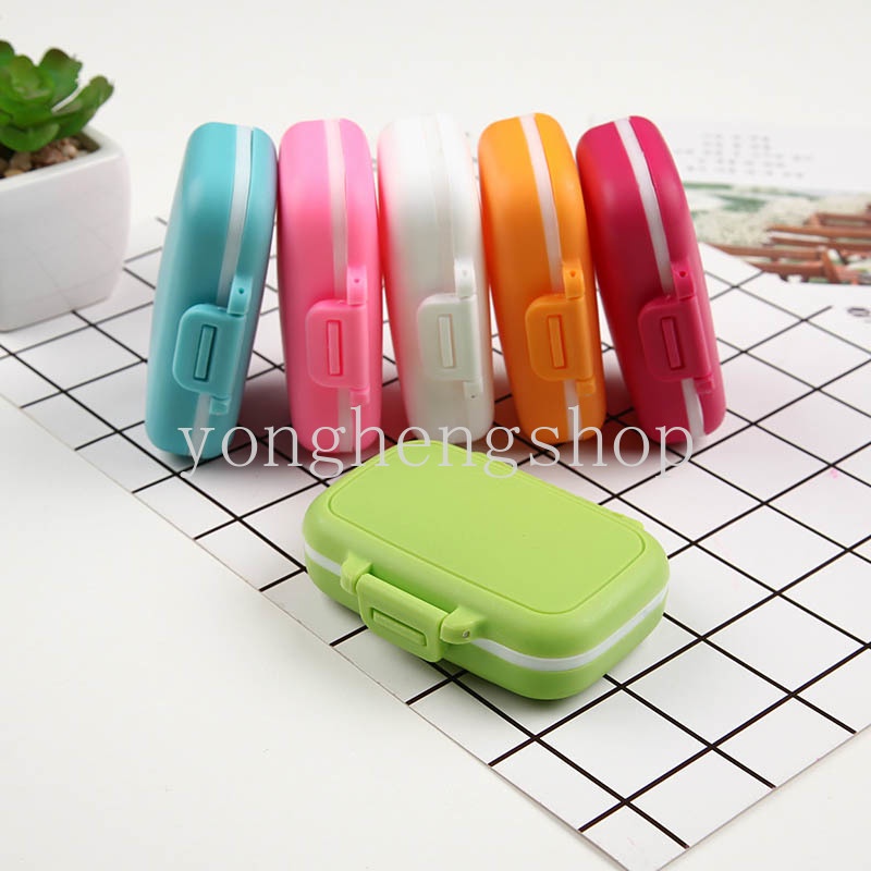 Kotak Penyimpanan Obat Pil Tablet Portabel Model 3 Kisi Tahan Lembab Untuk Travel