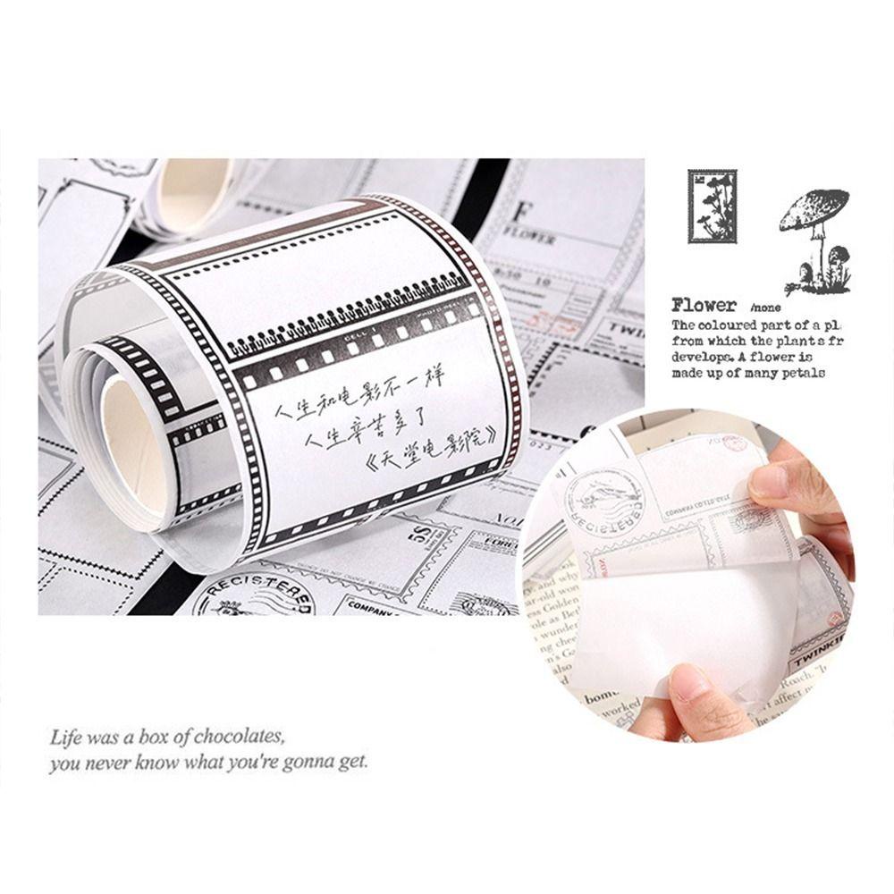 [Elegan] Writable Frame Tape Stickers Kreatif Gaya Retro Film Bingkai Kamera Scrapbooking Siswa Alat Tulis Perekat Diary Stiker