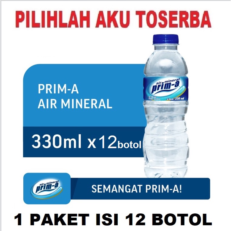 Air Mineral Prima Prim-A Botol Mini Pet 330 ml - ( HARGA 12 botol )