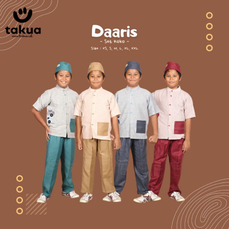 TERBARU Koko anak takua "Daaris" /Baju muslim PREMIUM
