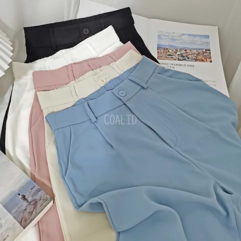 SHELLA Celana Panjang Casual Celana Santai Highwaist