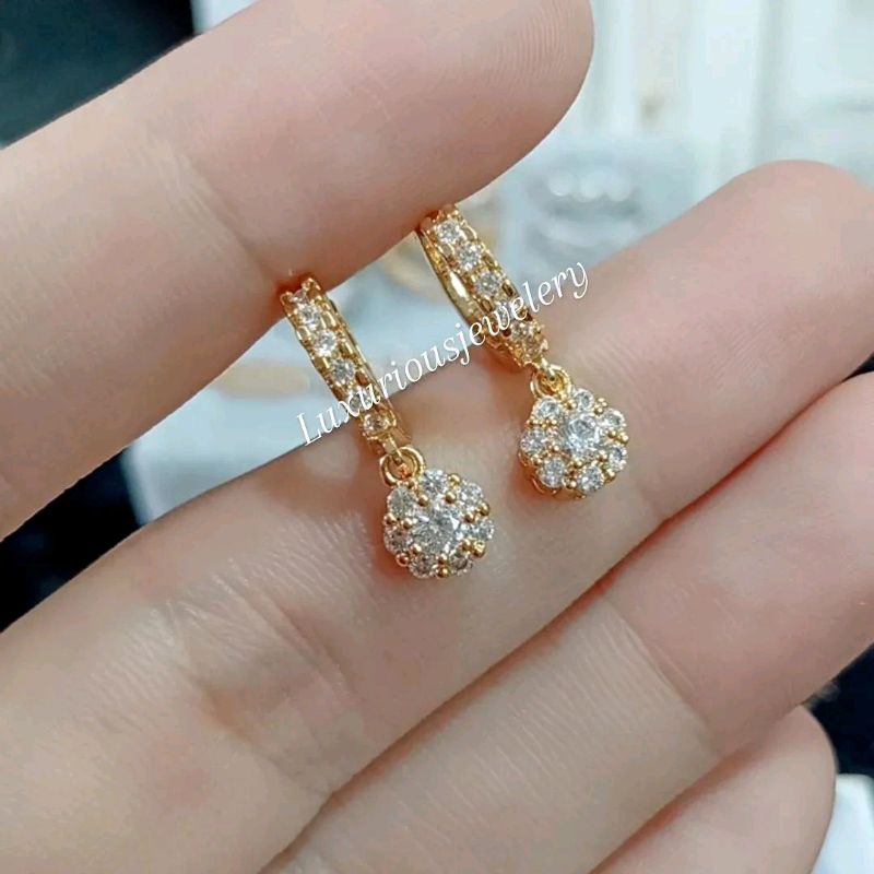 Anting Rhodium premium model klip juntai