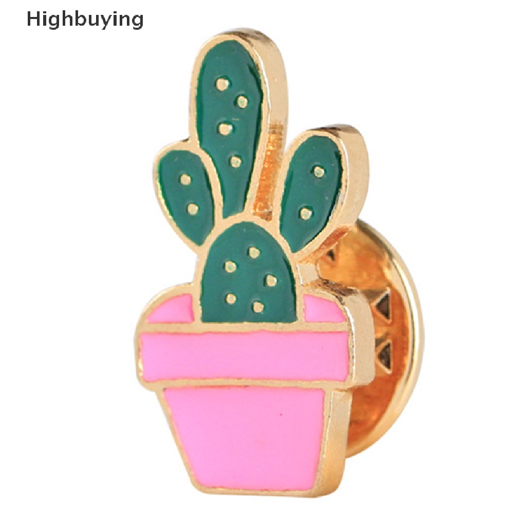 Hbid 6PCS/Set Enamel Bros Pin Tanaman Kaktus Kerah Pin Lencana Wanita Perhiasan Hadiah Glory