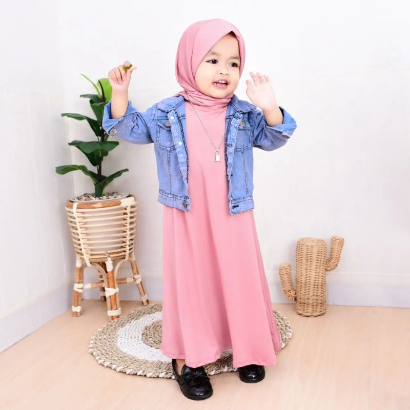 Inner Dress Anak Perempuan Inner Dress Kutung Tanpa Lengan Polos