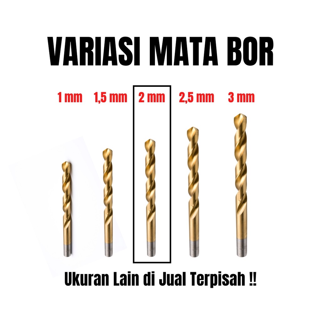 [HAEBOT] Mata Bor Drill Bit 2.0 mm Bor Mini PCB Board Kayu Tipis 1 buah