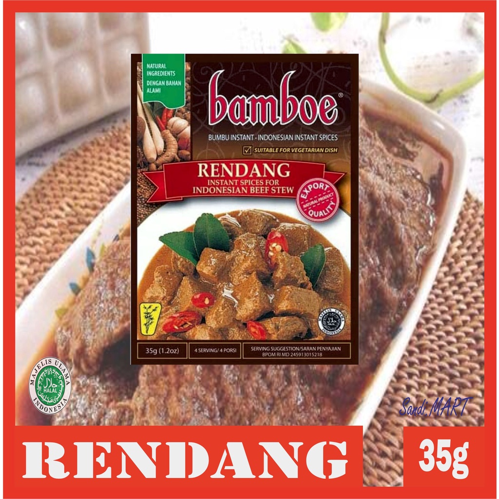 

Bumbu Bamboe Rendang | Spice Mix for Indonesian Rendang | Bumbu Instant rendang Bumbu Rendang 35gr