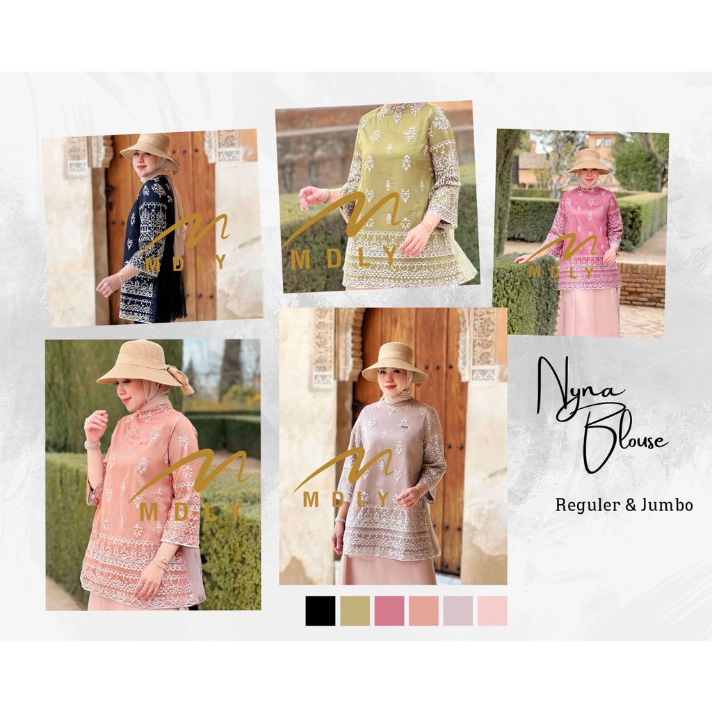 Fashion Muslim Atasan Terbaru Lengan Panjang Baju Kasual Kondangan Mdly Gold Blouse Nyna Blouse By M