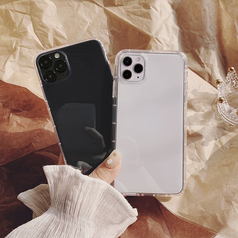 IPHONE Soft Case Pelindung Pencegah Jatuh Transparan Untuk Casing Iphone14 6/6s 6plus7 /8 SE 2020 7P/8Plus X XS XR 11 12 13 Mini Pro Max