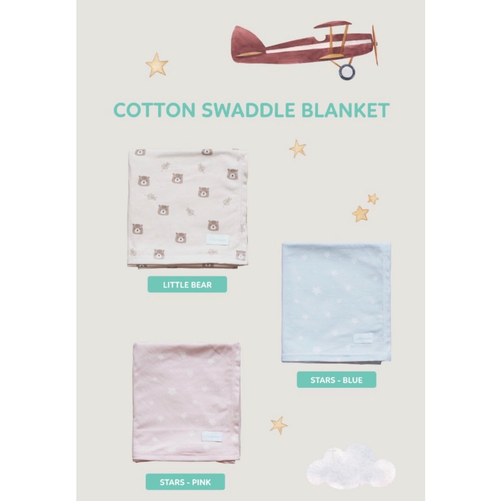 Cottonseeds Soft Cotton Swaddle 80x100cm | Bedong Bayi Lembut