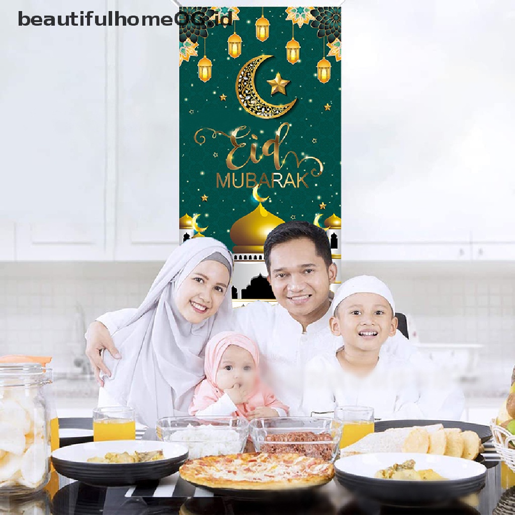 // Beautifulhomeog.id// Eid Mubarak Door Decor Ramadhan Kareem Banner Flag Hiasan Ramadhan Untuk Rumah Dekorasi Pesta Muslim Islami Hadiah Idul Adha **