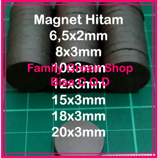 (10pcs) Magnet Hitam Magnet Ferrite Magnet Kulkas Mgnet Koin Magnet Bulat